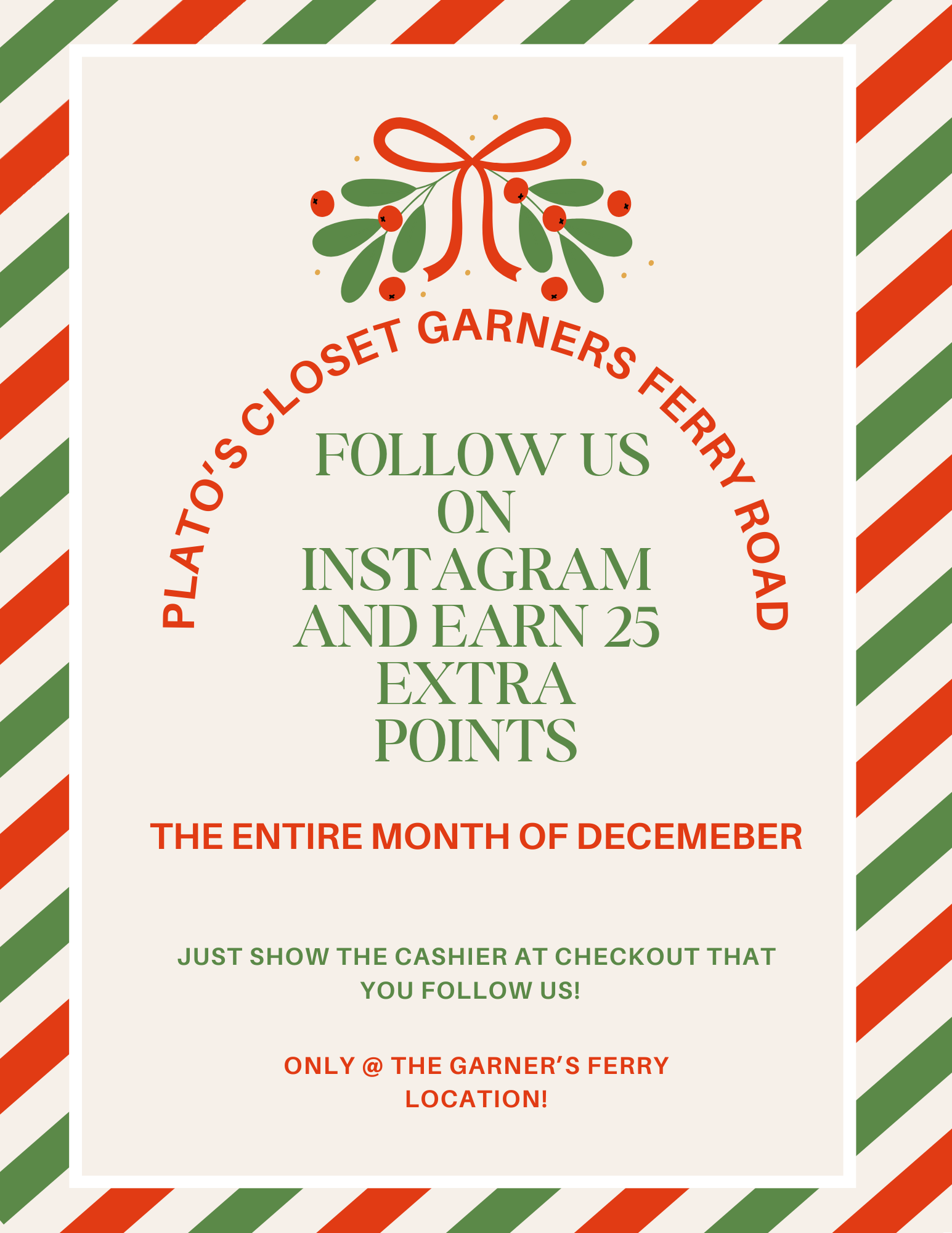 25 extra points when you follow us in December